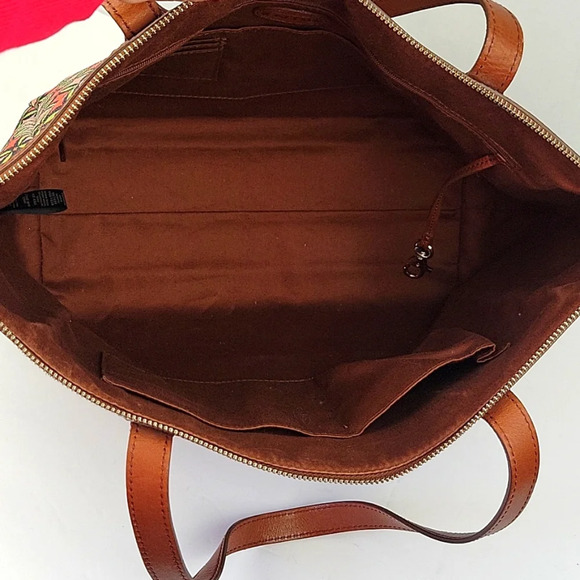 Fossil Sydney Coated Leather Geometric Print Tote - Picture 9 of 15